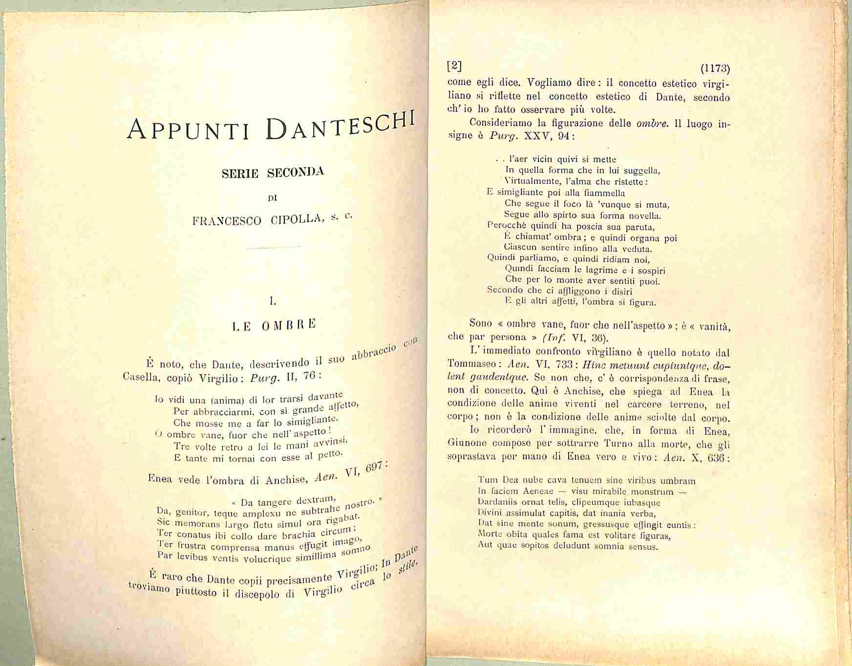 Appunti danteschi  - Le ombre; Il disdegno di Guido; La picciola vallea; Ancora due parole intorno a Francesca e Didone